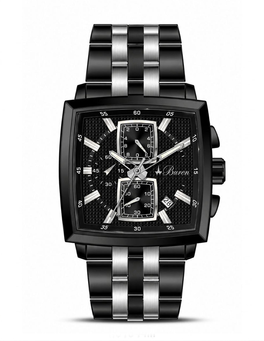 Buren Watch For Men BU7018M-BK-TTBK-BK