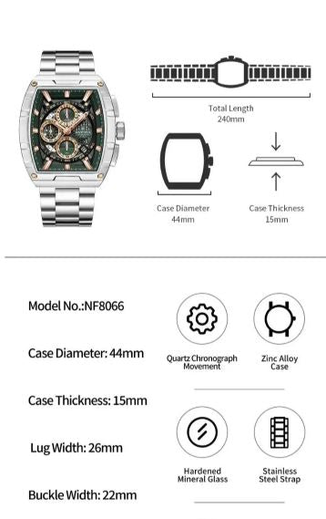 Naviforce Watch For Men NF8066-S-GN-S