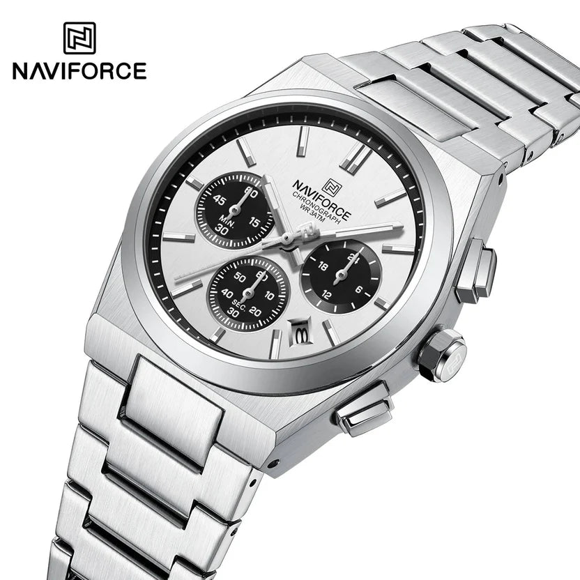 Naviforce Watch For Men NF8048-S-W-S