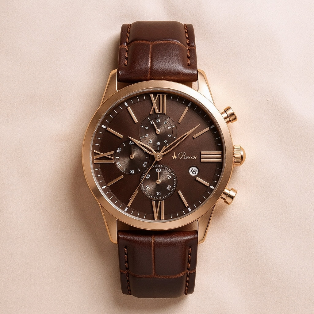 Buren Watch For Men BU70030M-RG-BR-BR