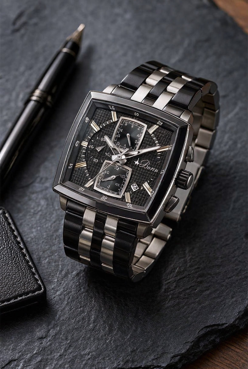 Buren Watch For Men BU7018M-BK-TTBK-BK
