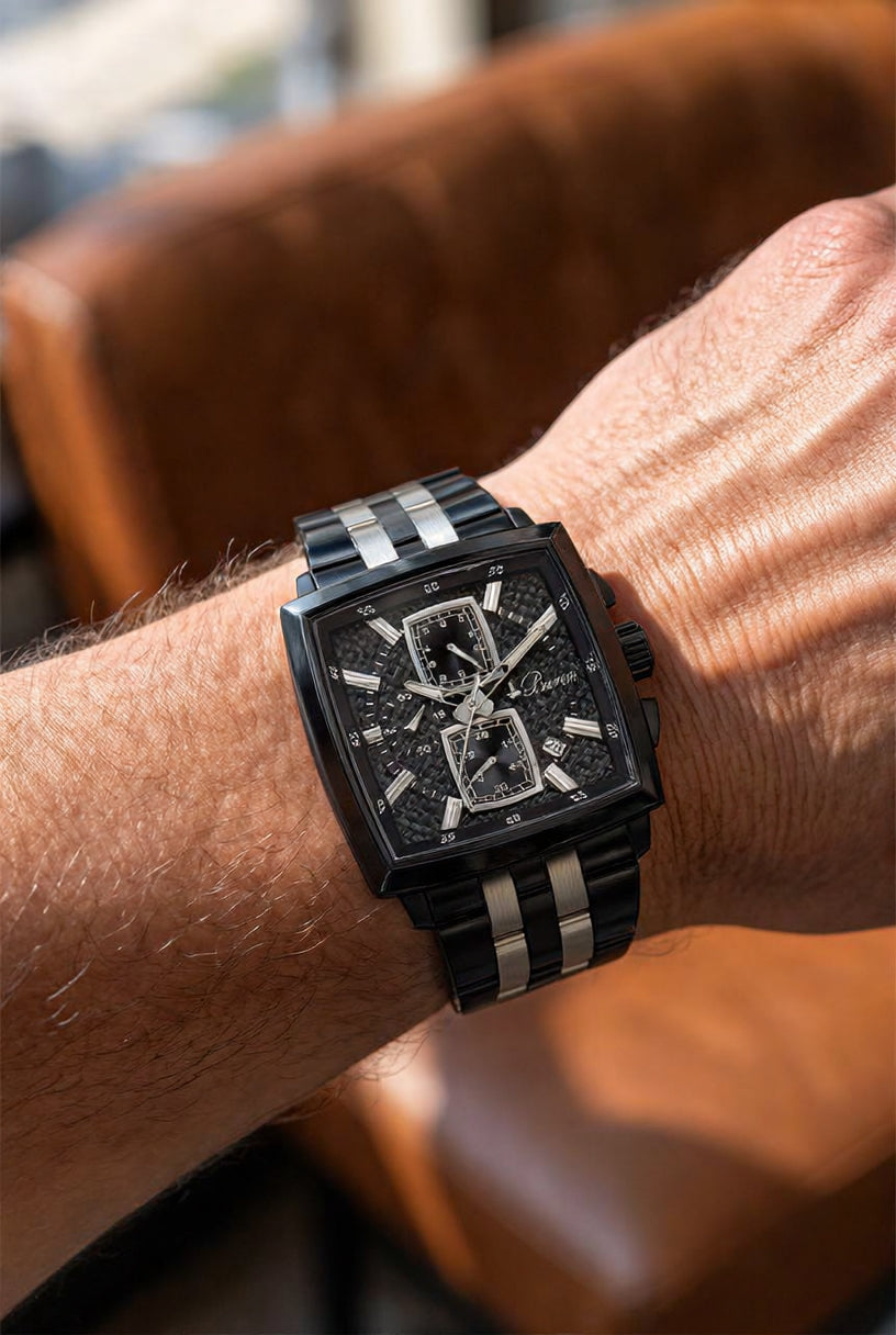 Buren Watch For Men BU7018M-BK-TTBK-BK