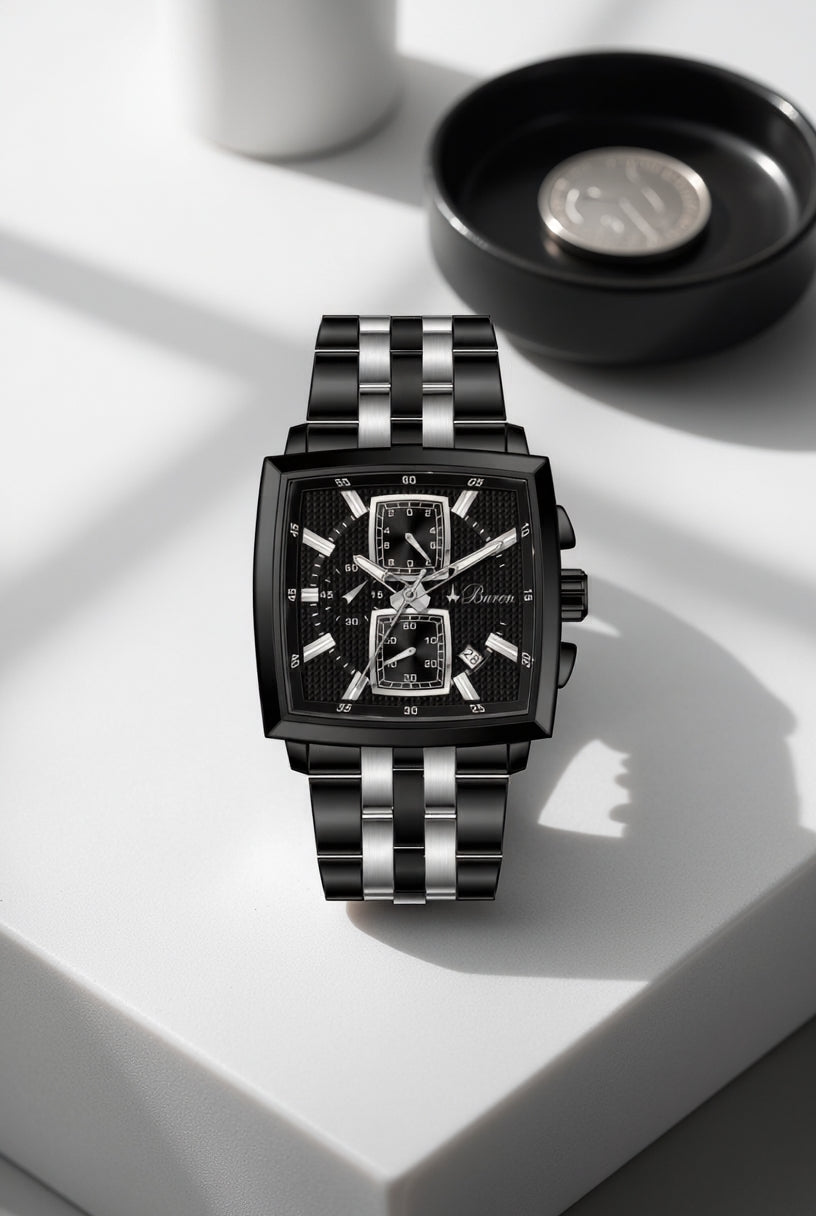 Buren Watch For Men BU7018M-BK-TTBK-BK