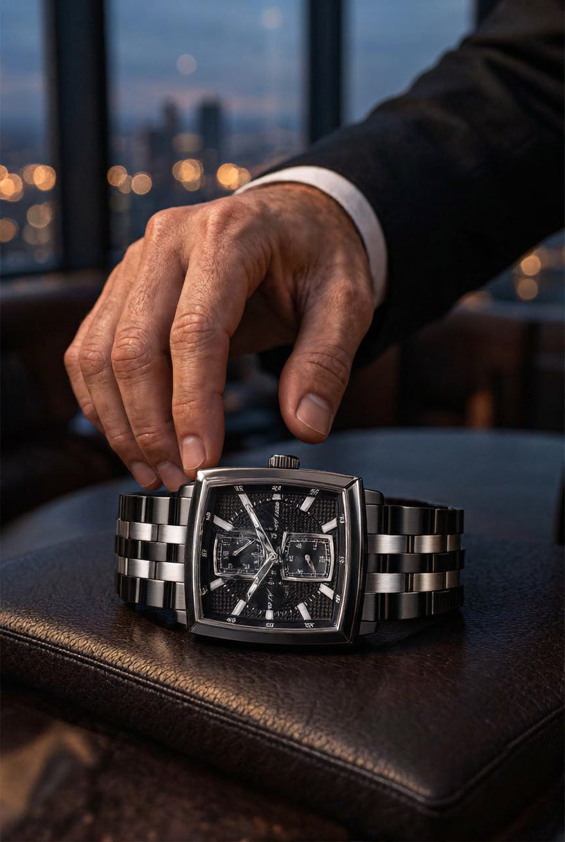 Buren Watch For Men BU7018M-BK-TTBK-BK