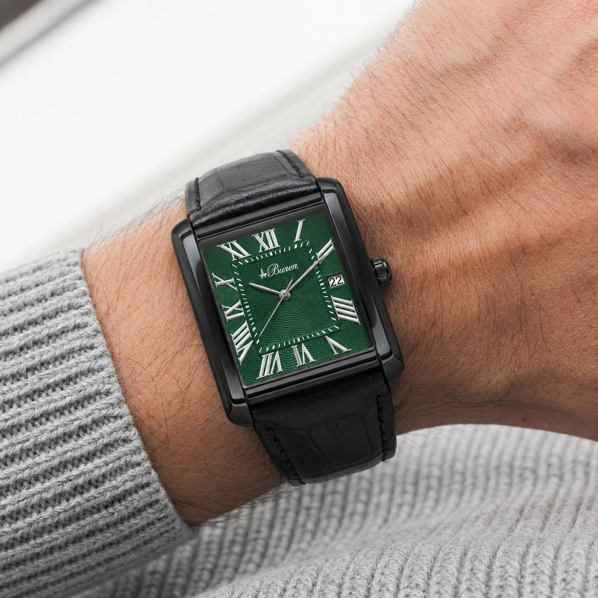 Buren Watch For Men BU8010M-BK-GR-BK