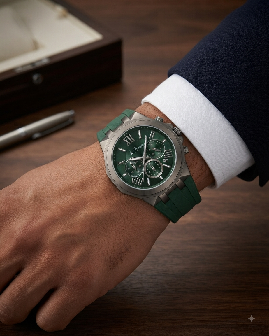 Buren Watch For Men BU8013M-GN-GR-GR