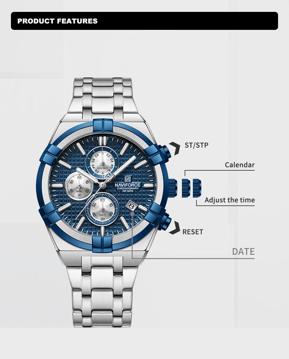 Naviforce Watch For Men NF8042-S-BE-S