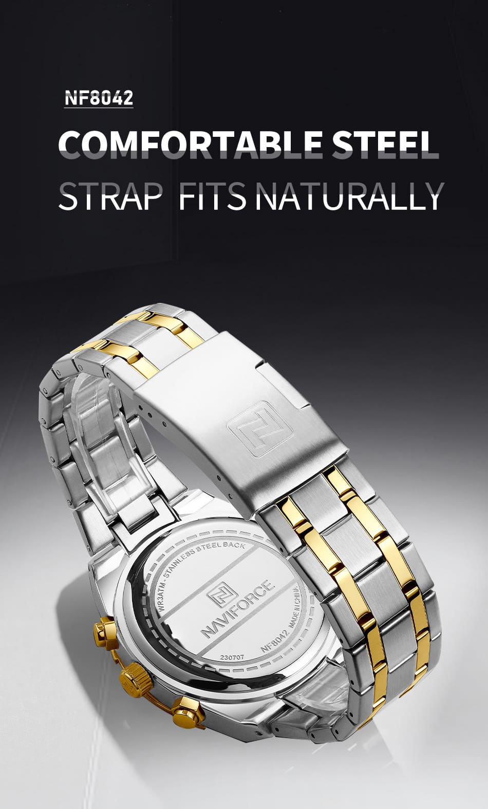 Naviforce Watch For Men NF8042-S-B-G