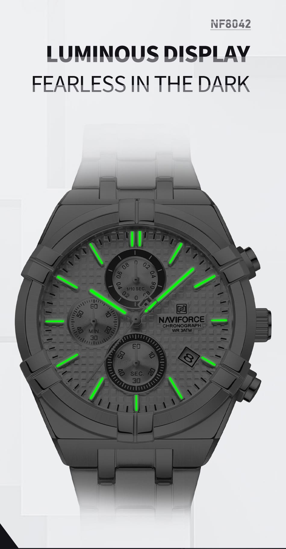 Naviforce Watch For Men NF8042-S-W-S