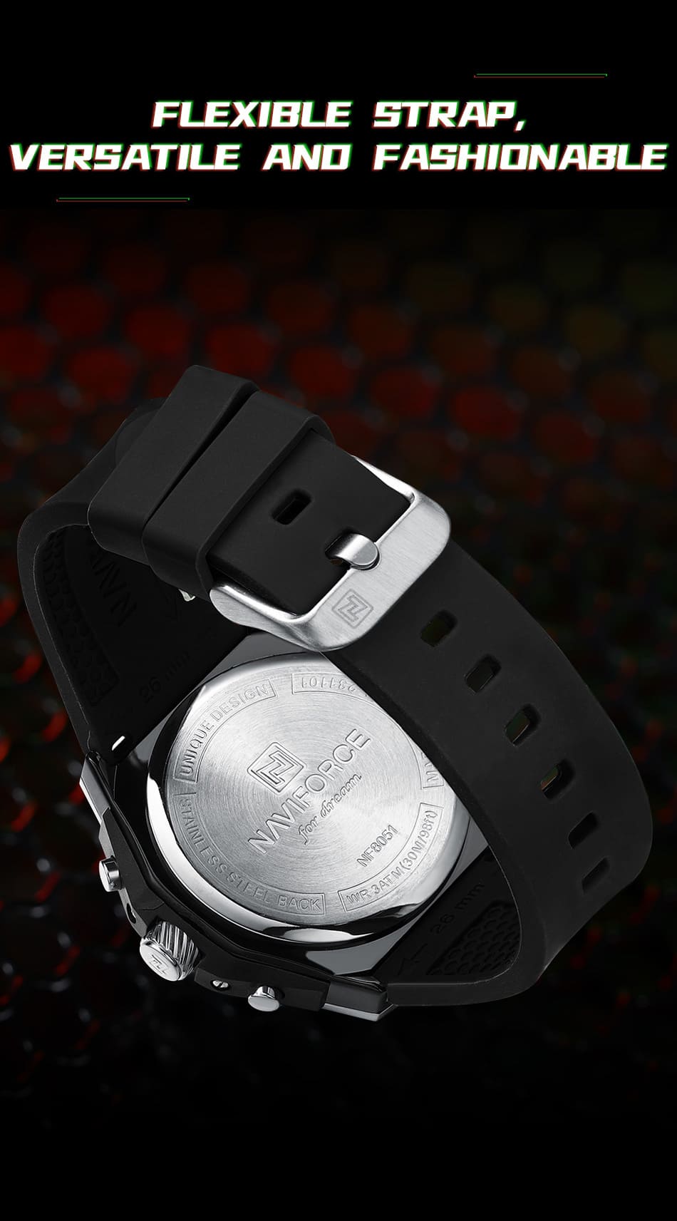 Naviforce Watch For Men NF8051T-S-B-B
